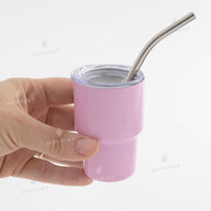 Thermos cup for sublimation with metal straw pink 70 ml (10582) - фото 3 Thermos cup for sublimation with metal straw pink 70 ml (10582) - фото 3 - Blanks for sublimation