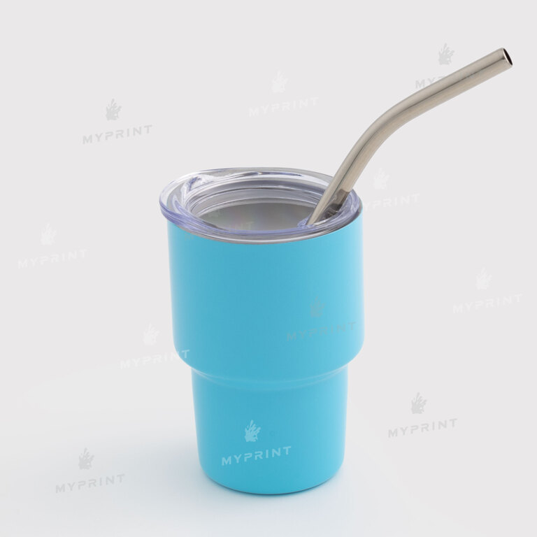 Thermos cup for sublimation with metal tube blue 70 ml (10583)  Thermos cup for sublimation with metal tube blue 70 ml (10583)