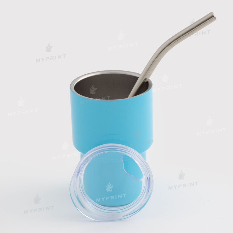 Thermos cup for sublimation with metal tube blue 70 ml (10583)  Thermos cup for sublimation with metal tube blue 70 ml (10583)