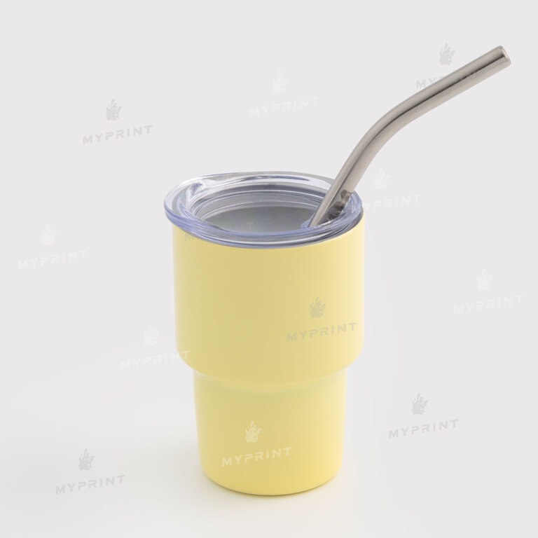 Thermal cup for sublimation with a metal tube yellow 70 ml (10585)  Thermal cup for sublimation with a metal tube yellow 70 ml (10585)