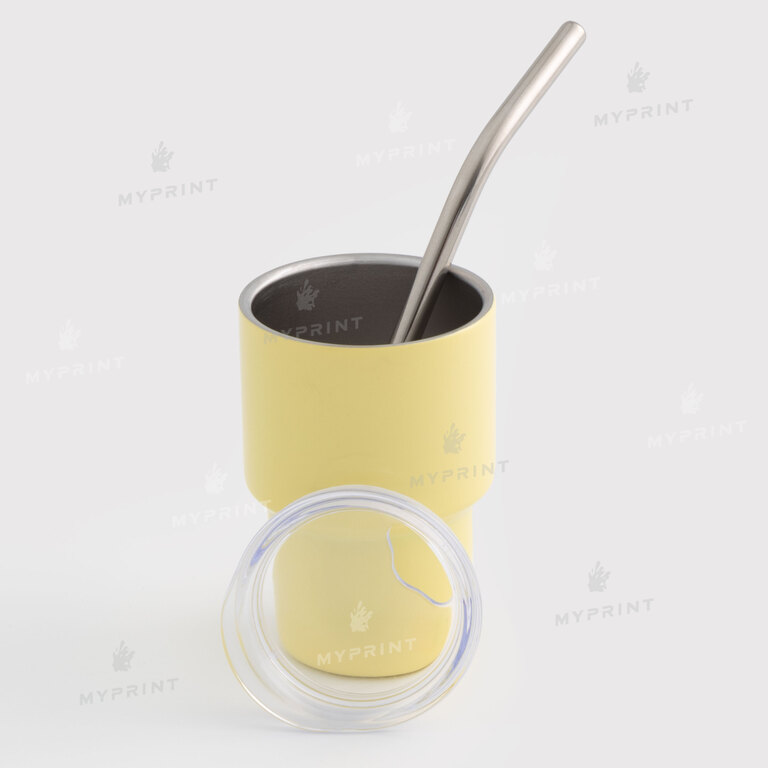 Thermal cup for sublimation with a metal tube yellow 70 ml (10585)  Thermal cup for sublimation with a metal tube yellow 70 ml (10585)