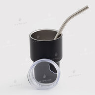 Thermos mug with metal straw matte black 70 ml (10586) - фото 2 Thermos mug with metal straw matte black 70 ml (10586) - фото 2 - Blanks for sublimation
