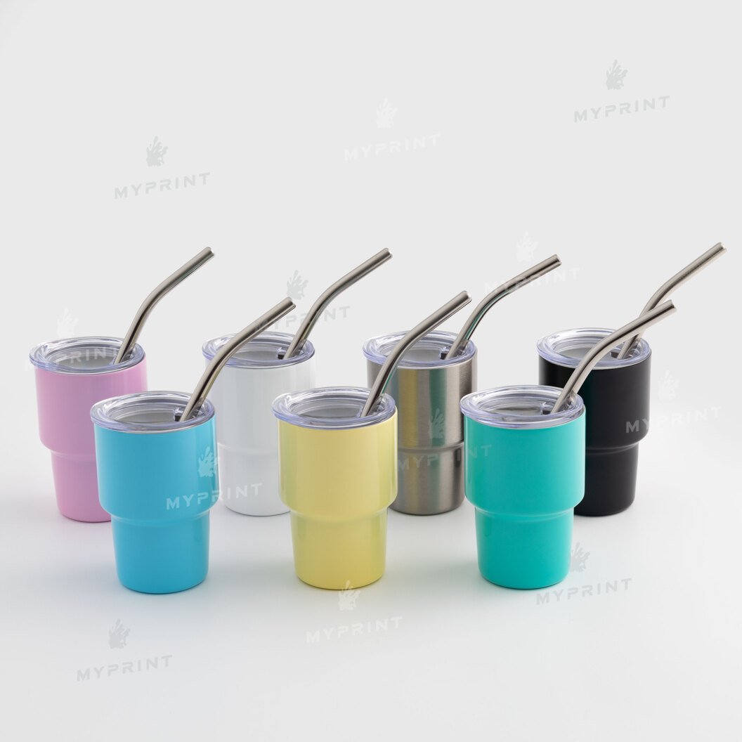 Thermos mug with metal straw matte black 70 ml (10586) - фото 4 Thermos mug with metal straw matte black 70 ml (10586) - фото 4 - Blanks for sublimation