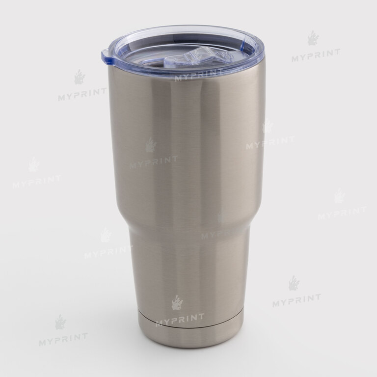 Thermal mug for sublimation with transparent lid silver 750 ml (10625)  Thermal mug for sublimation with transparent lid silver 750 ml (10625)