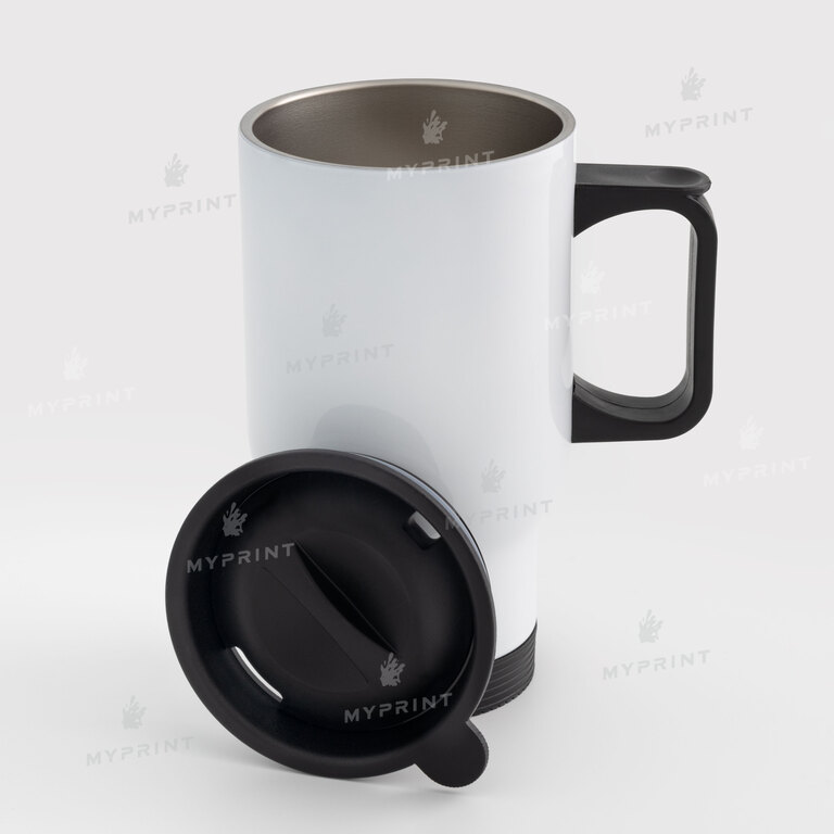 Thermal cup for sublimation automotive metal white (450 ml) (6066)  Thermal cup for sublimation automotive metal white (450 ml) (6066)