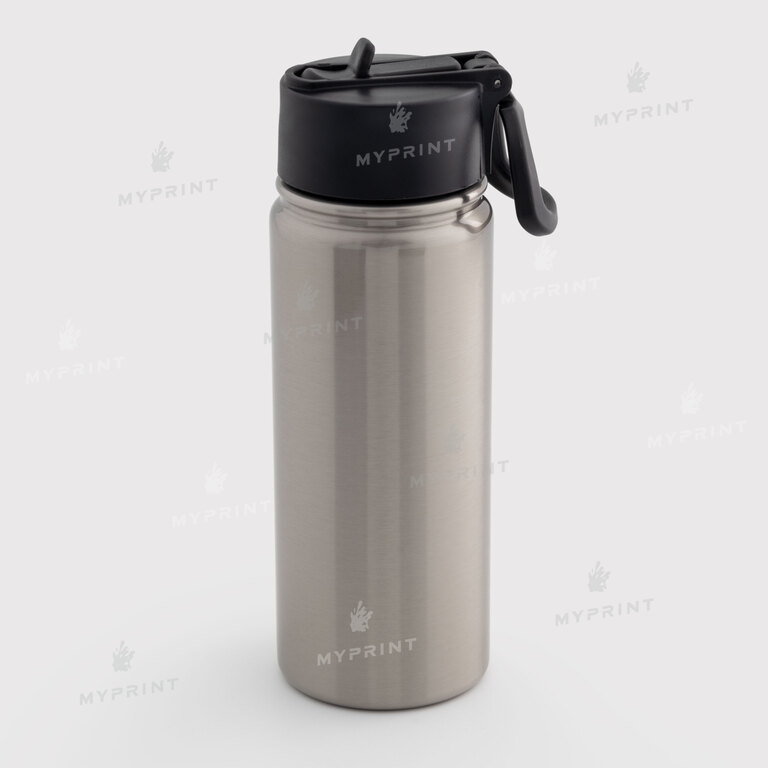 Thermos for sublimation metal (steel 304) with lid-handle silver (540 ml) (10538)  Thermos for sublimation metal (steel 304) with lid-handle silver (540 ml) (10538)