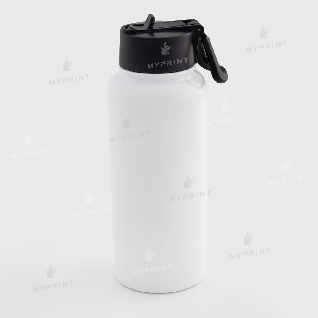 Thermos for sublimation, metal (steel 304) with a lid-handle, white (960 ml) (10539) - фото 2 Thermos for sublimation, metal (steel 304) with a lid-handle, white (960 ml) (10539) - фото 2 - Blanks for sublimation