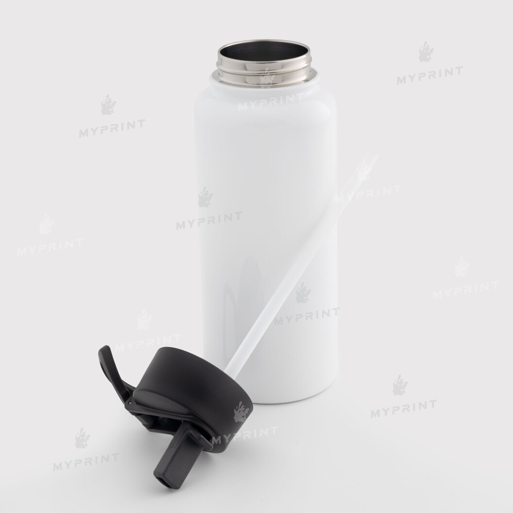 Thermos for sublimation, metal (steel 304) with a lid-handle, white (960 ml) (10539) - фото 3 Thermos for sublimation, metal (steel 304) with a lid-handle, white (960 ml) (10539) - фото 3 - Blanks for sublimation