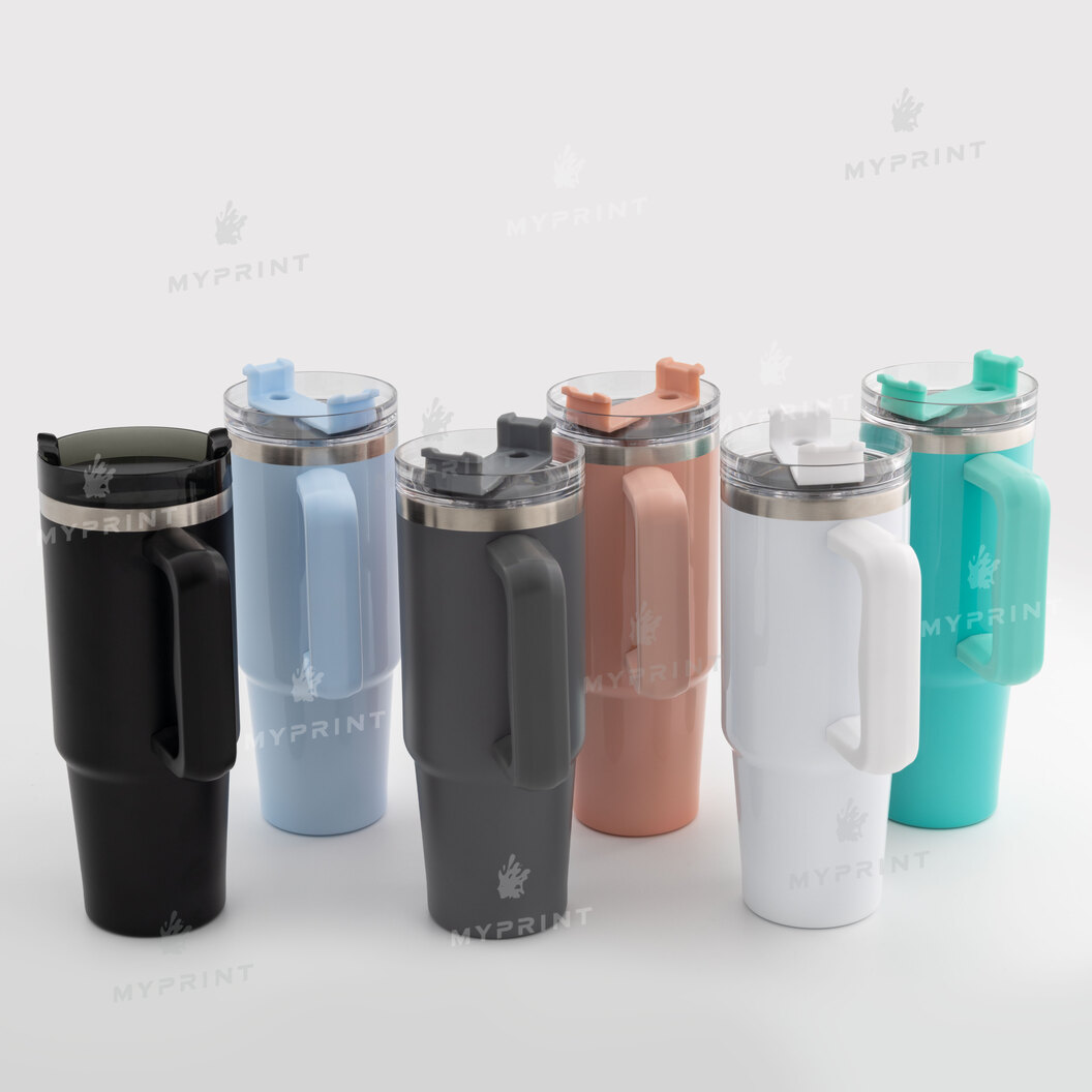 Thermal mug for sublimation with folding handle pink 900 ml (10618) - фото 6 Thermal mug for sublimation with folding handle pink 900 ml (10618) - фото 6 - Thermal cups thermoses for sublimation