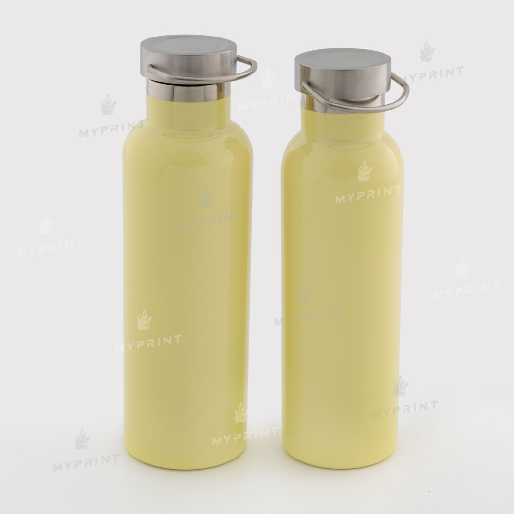 Thermal bottle for sublimation with metal lid and handle yellow 600 ml (10596) - фото 4 Thermal bottle for sublimation with metal lid and handle yellow 600 ml (10596) - фото 4 - Blanks for sublimation