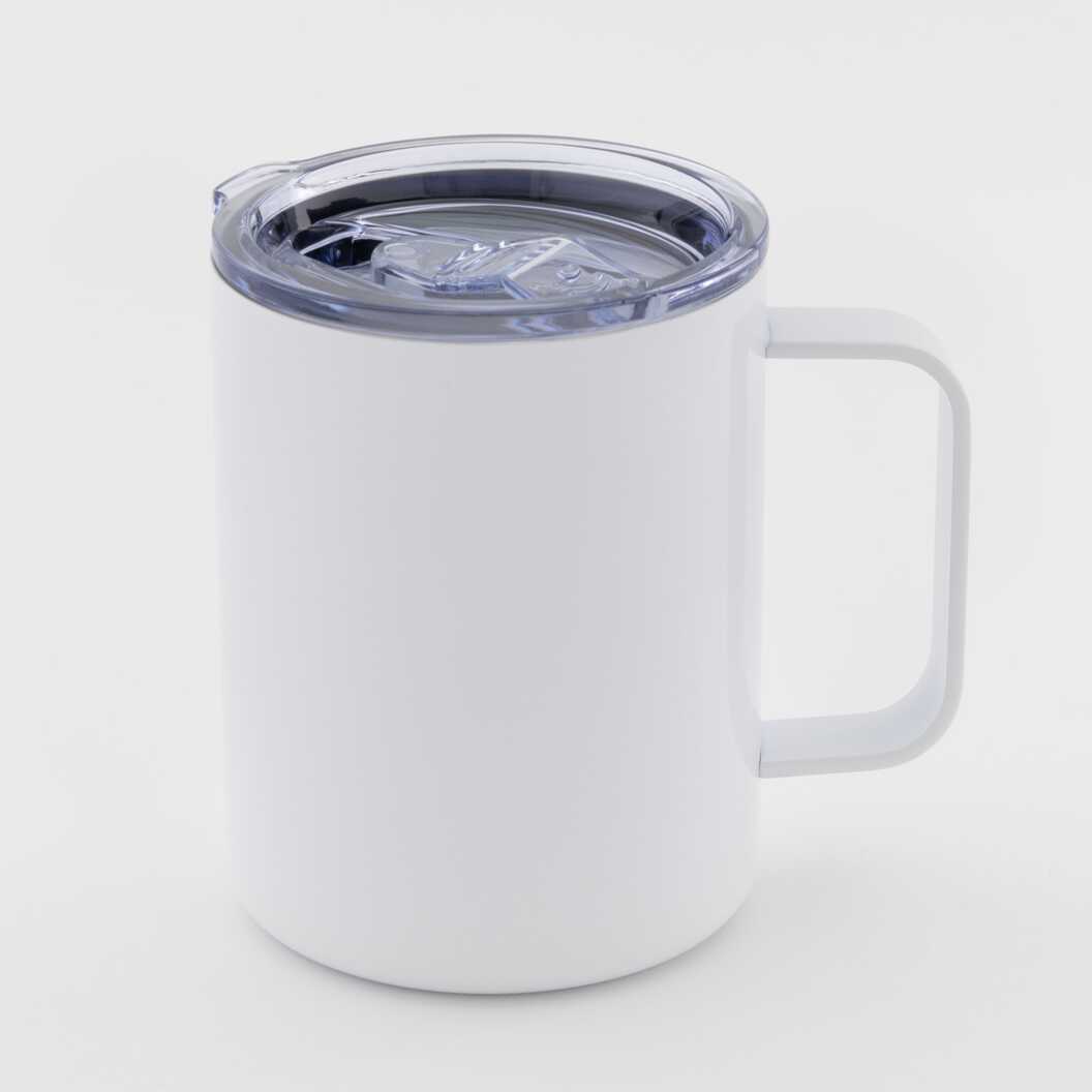 Thermal cup for sublimation metal (steel 304) "Yeti" white with a handle (350 ml) (8371) - фото 1 Thermal cup for sublimation metal (steel 304) "Yeti" white with a handle (350 ml) (8371) - фото 1 - Blanks for sublimation