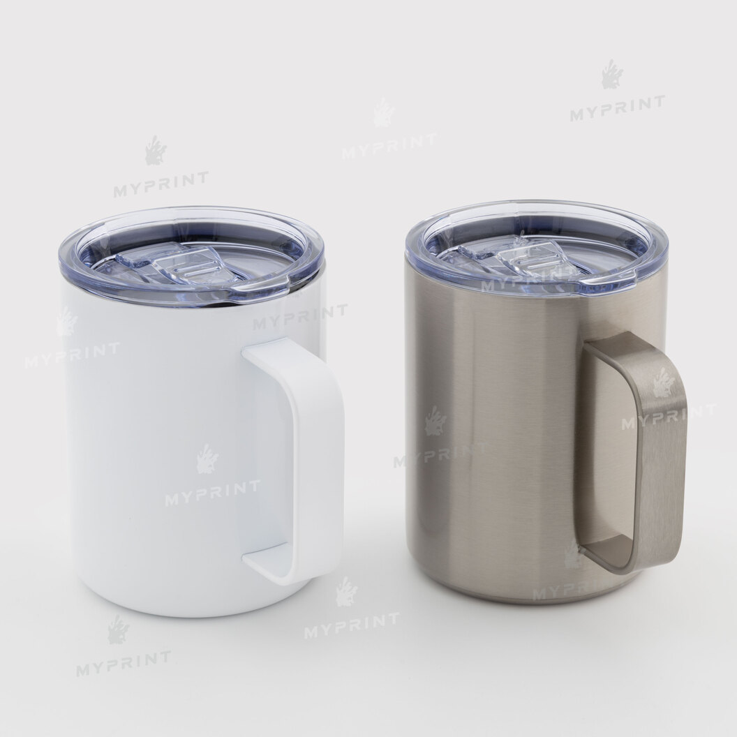 Thermal cup for sublimation metal (steel 304) "Yeti" white with a handle (350 ml) (8371) - фото 3 Thermal cup for sublimation metal (steel 304) "Yeti" white with a handle (350 ml) (8371) - фото 3 - Blanks for sublimation
