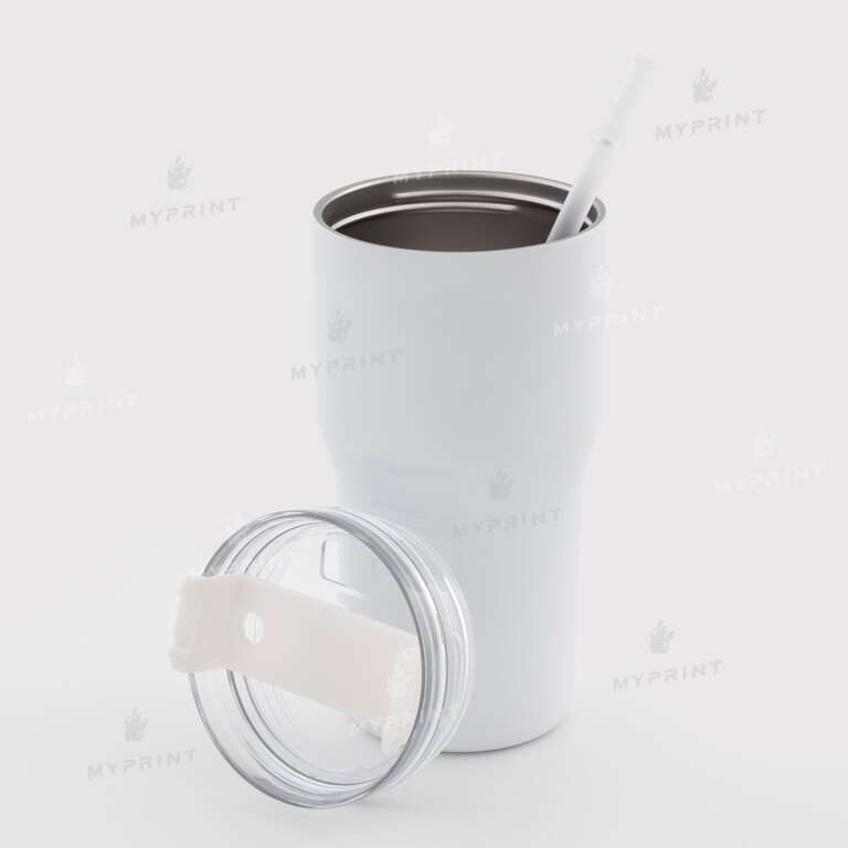 Thermo mug for sublimation with transparent lid white 600 ml (10724)  Thermo mug for sublimation with transparent lid white 600 ml (10724)
