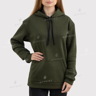 300gsm Fleece Tri-thread Unisex Pocket Print Hoodie, Olive, XL (9090) - фото 7 300gsm Fleece Tri-thread Unisex Pocket Print Hoodie, Olive, XL (9090) - фото 7 - Blanks for sublimation