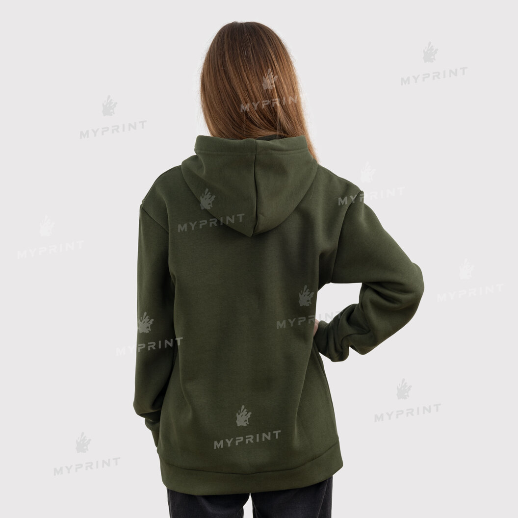300gsm Fleece Tri-thread Unisex Pocket Print Hoodie, Olive, XL (9090) - фото 8 300gsm Fleece Tri-thread Unisex Pocket Print Hoodie, Olive, XL (9090) - фото 8 - Blanks for sublimation