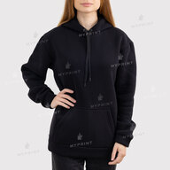 300gsm Tri-thread Fleece Print Hoodie With Pocket Unisex, Black, XXL (8946) - фото 9 - Blanks for sublimation