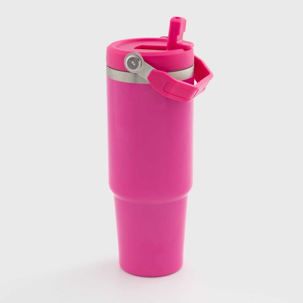 Thermal mug for sublimation with folding handle pink 900 ml (10618) - фото 1 Thermal mug for sublimation with folding handle pink 900 ml (10618) - фото 1 - Thermal cups thermoses for sublimation