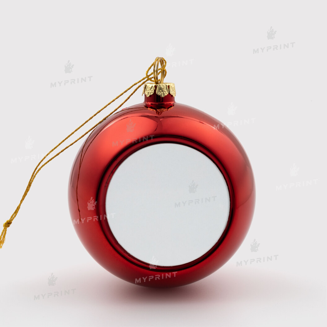 Ялинкова іграшка для сублімації у формі кулі червона 8 см (10860) - фото 1 Ялинкова іграшка для сублімації у формі кулі червона 8 см (10860) - фото 1 - Заготовки для сублімації