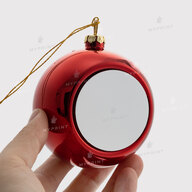 Ялинкова іграшка для сублімації у формі кулі червона 8 см (10860) - фото 2 Ялинкова іграшка для сублімації у формі кулі червона 8 см (10860) - фото 2 - Заготовки для сублімації