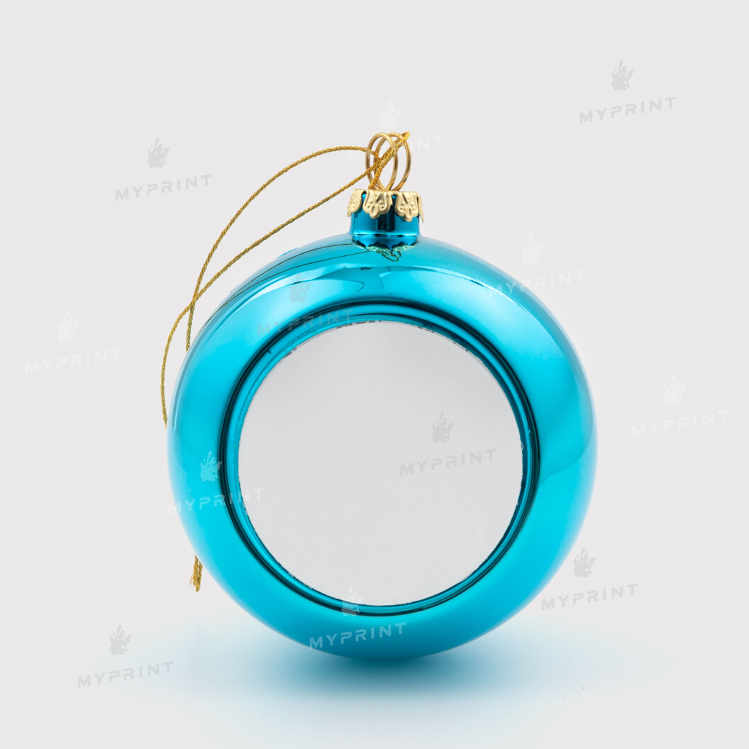 Ялинкова іграшка для сублімації у формі кулі блакитна 8 см (10861) - фото 1 Ялинкова іграшка для сублімації у формі кулі блакитна 8 см (10861) - фото 1 - Заготовки для сублімації