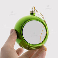 Ялинкова іграшка для сублімації у формі кулі зелена 8 см (10862) - фото 2 Ялинкова іграшка для сублімації у формі кулі зелена 8 см (10862) - фото 2 - Заготовки для сублімації