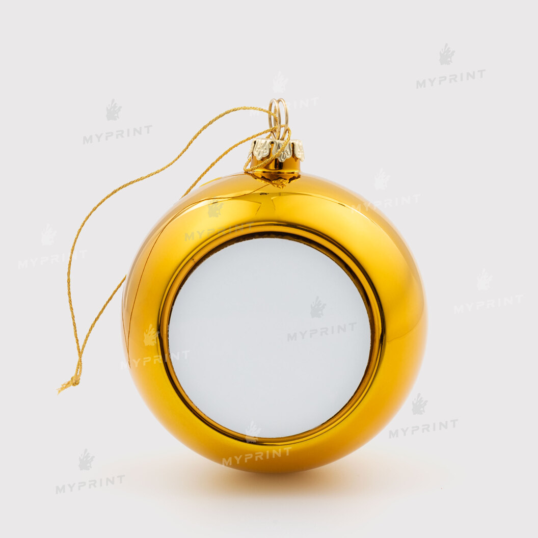 Ялинкова іграшка для сублімації у формі кулі золотиста 8 см (10865) - фото 1 Ялинкова іграшка для сублімації у формі кулі золотиста 8 см (10865) - фото 1 - Заготовки для сублімації