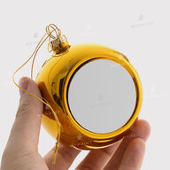 Ялинкова іграшка для сублімації у формі кулі золотиста 8 см (10865) - фото 2 Ялинкова іграшка для сублімації у формі кулі золотиста 8 см (10865) - фото 2 - Заготовки для сублімації