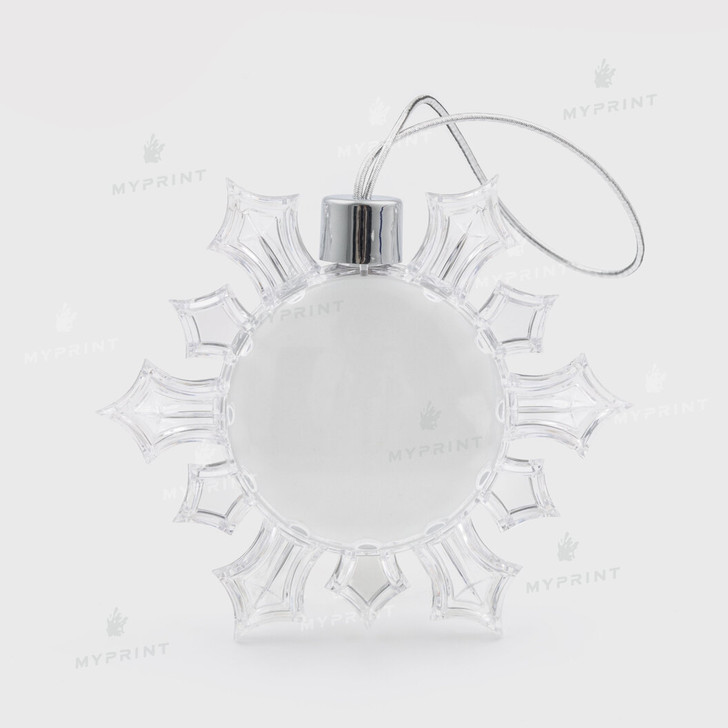 Елочная игрушка для сублимации в форме снежинки акриловая двусторонняя 10,5 см (6933) - фото 1 Елочная игрушка для сублимации в форме снежинки акриловая двусторонняя 10,5 см (6933) - фото 1 - Заготовки для сублимации