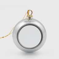 Christmas tree ornament for sublimation in the shape of a ball with a snowflake, silver, 8 cm (8301) - фото 1 Christmas tree ornament for sublimation in the shape of a ball with a snowflake, silver, 8 cm (8301) - фото 1 - Blanks for sublimation
