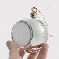 Christmas tree ornament for sublimation in the shape of a ball with a snowflake, silver, 8 cm (8301) - фото 3 Christmas tree ornament for sublimation in the shape of a ball with a snowflake, silver, 8 cm (8301) - фото 3 - Blanks for sublimation