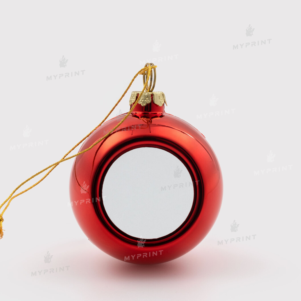 Ялинкова іграшка для сублімації у формі кулі червона 6 см (6929) - фото 1 Ялинкова іграшка для сублімації у формі кулі червона 6 см (6929) - фото 1 - Заготовки для сублімації