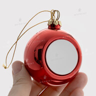 Ялинкова іграшка для сублімації у формі кулі червона 6 см (6929) - фото 2 Ялинкова іграшка для сублімації у формі кулі червона 6 см (6929) - фото 2 - Заготовки для сублімації