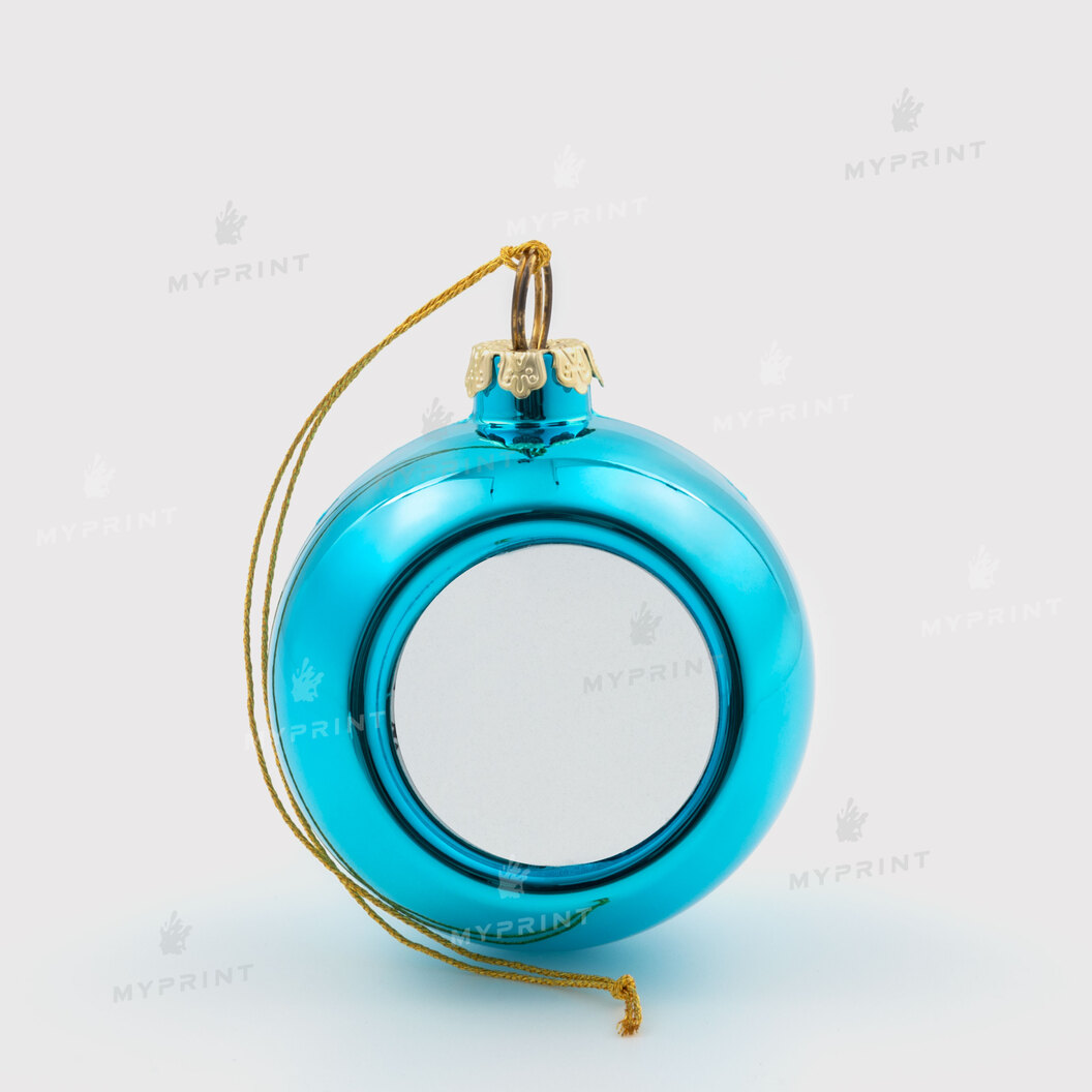 Ялинкова іграшка для сублімації у формі кулі блакитна 6 см (6932) - фото 1 Ялинкова іграшка для сублімації у формі кулі блакитна 6 см (6932) - фото 1 - Заготовки для сублімації