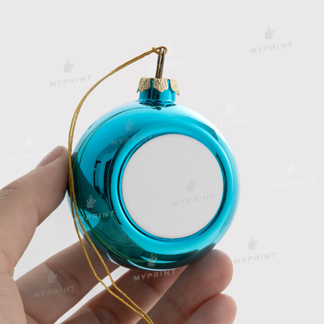 Ялинкова іграшка для сублімації у формі кулі блакитна 6 см (6932) - фото 2 Ялинкова іграшка для сублімації у формі кулі блакитна 6 см (6932) - фото 2 - Заготовки для сублімації