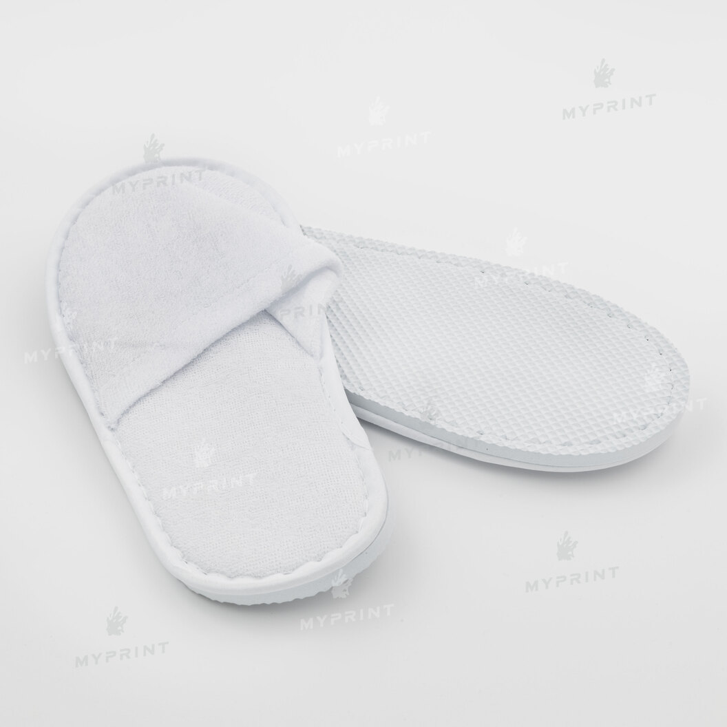 Disposable hotel terry slippers 29 cm, EVA sole 5 mm thick (10562) - фото 2 - Blanks for printing