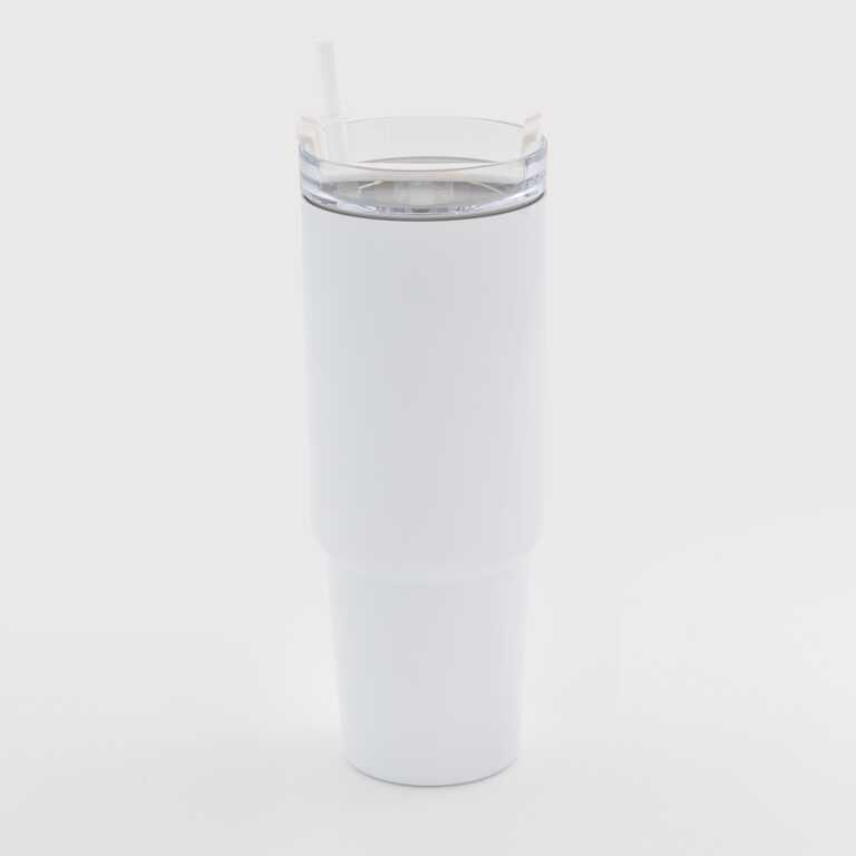 Thermo mug for sublimation with transparent lid white 900 ml (10631)  Thermo mug for sublimation with transparent lid white 900 ml (10631)
