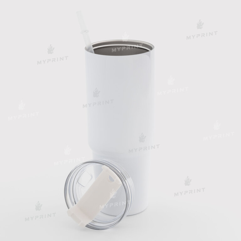 Thermo mug for sublimation with transparent lid white 900 ml (10631)  Thermo mug for sublimation with transparent lid white 900 ml (10631)