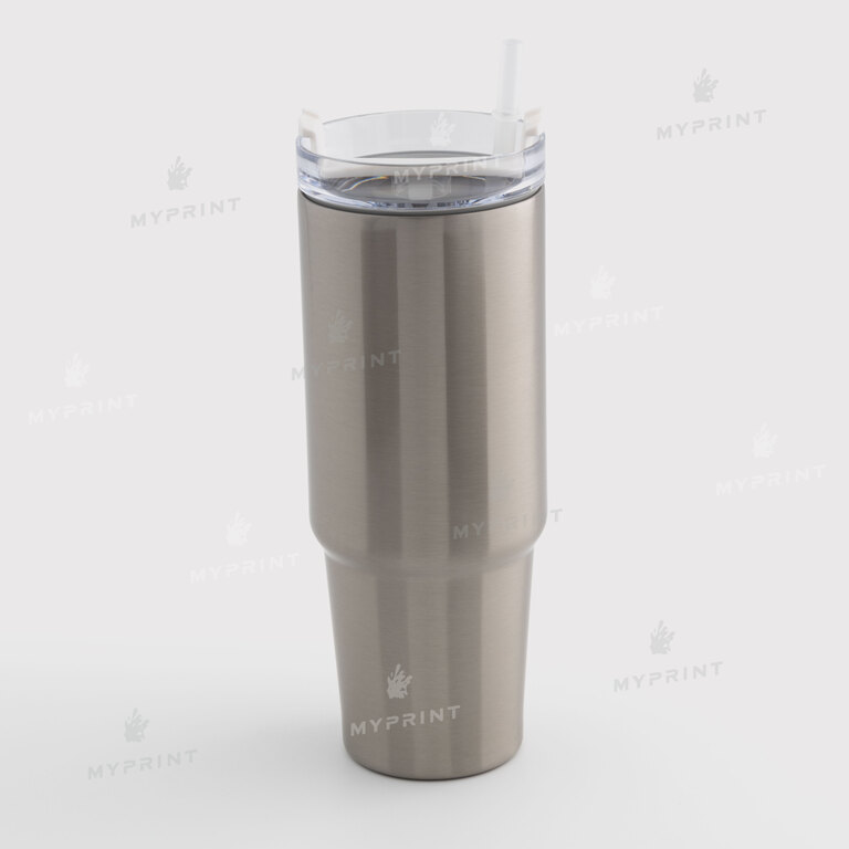 Thermal mug for sublimation with transparent lid silver 900 ml (10628)  Thermal mug for sublimation with transparent lid silver 900 ml (10628)