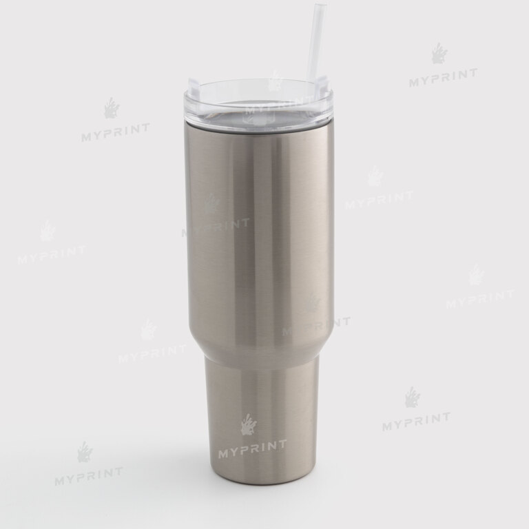Thermal mug for sublimation with transparent lid silver 1100 ml (10629)  Thermal mug for sublimation with transparent lid silver 1100 ml (10629)