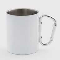 Cup for sublimation metal white with a silver carabiner (300 ml) (8375) - фото 1 Cup for sublimation metal white with a silver carabiner (300 ml) (8375) - фото 1 - Blanks for sublimation