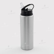Бутылка для воды спортивная для сублимации с трубочкой серебристая 750 мл (10011) - фото 1 Бутылка для воды спортивная для сублимации с трубочкой серебристая 750 мл (10011) - фото 1 - Заготовки для сублимации