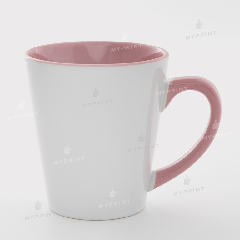 Кружка для сублимации латте цветная внутри с цветной ручкой розовая 12 Oz (350 мл) (11249)  Кружка для сублимации латте цветная внутри с цветной ручкой розовая 12 Oz (350 мл) (11249)