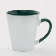 Sublimation Latte Cup Color Inside with Color Handle Dark Green 12 Oz (350 ml) (11254) - фото 1 Sublimation Latte Cup Color Inside with Color Handle Dark Green 12 Oz (350 ml) (11254) - фото 1 - Blanks for sublimation