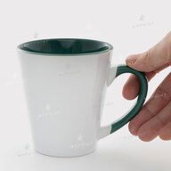 Sublimation Latte Cup Color Inside with Color Handle Dark Green 12 Oz (350 ml) (11254) - фото 2 Sublimation Latte Cup Color Inside with Color Handle Dark Green 12 Oz (350 ml) (11254) - фото 2 - Blanks for sublimation