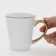 Чашка для сублімації біла лате з золотистим обідком і ручкою 12 Oz (350 мл) (11264) - фото 2 Чашка для сублімації біла лате з золотистим обідком і ручкою 12 Oz (350 мл) (11264) - фото 2 - Заготовки для сублімації