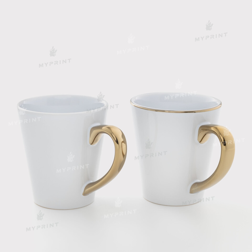 Чашка для сублімації біла лате з золотистим обідком і ручкою 12 Oz (350 мл) (11264) - фото 3 Чашка для сублімації біла лате з золотистим обідком і ручкою 12 Oz (350 мл) (11264) - фото 3 - Заготовки для сублімації