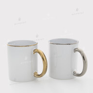 Кружка для сублимации белая с золотистым ободком и ручкой 11 Oz (330 мл) (11261) - фото 3 Кружка для сублимации белая с золотистым ободком и ручкой 11 Oz (330 мл) (11261) - фото 3 - Заготовки для сублимации