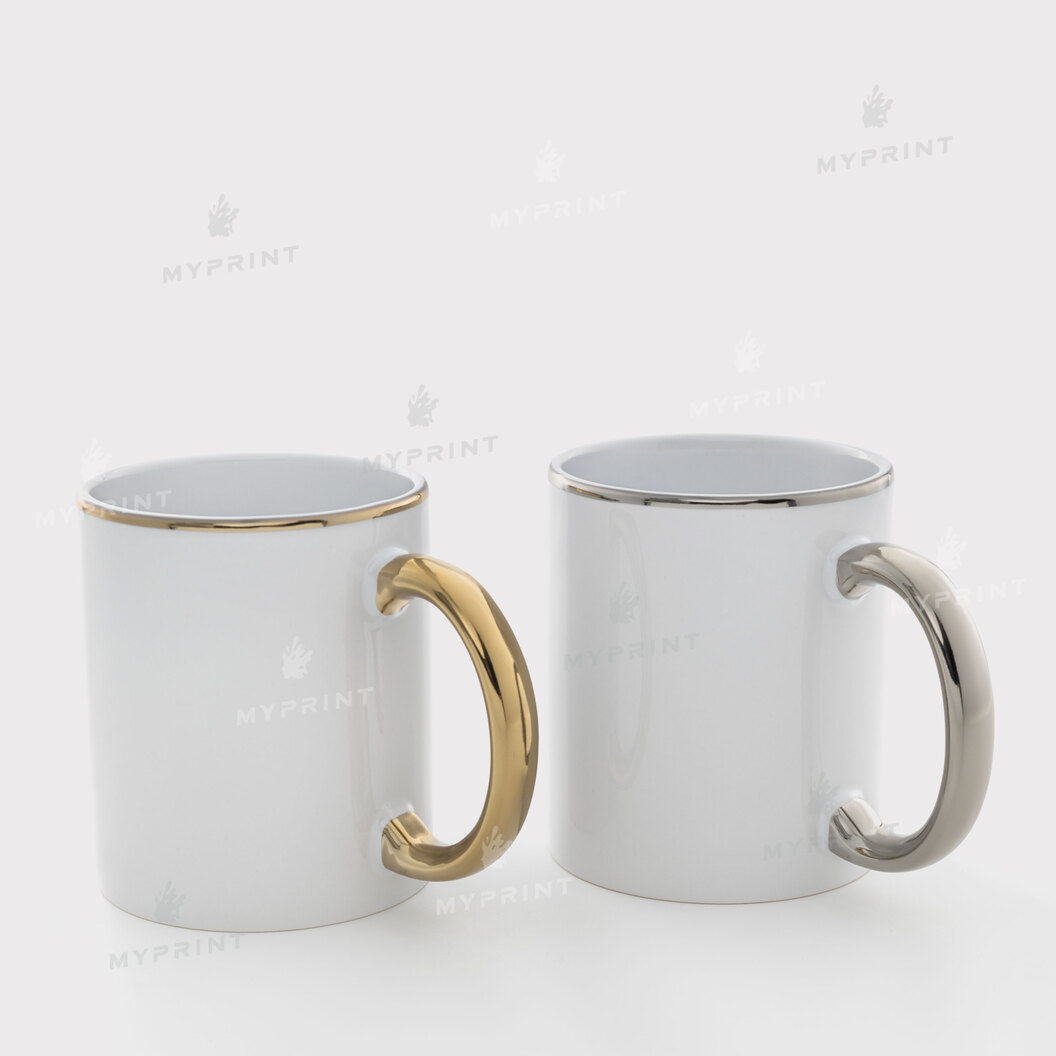 Кружка для сублимации белая с золотистым ободком и ручкой 11 Oz (330 мл) (11261) - фото 3 Кружка для сублимации белая с золотистым ободком и ручкой 11 Oz (330 мл) (11261) - фото 3 - Заготовки для сублимации