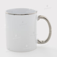 Кружка для сублимации белая с серебристым ободком и ручкой 11 Oz (330 мл) (11260) - фото 1 Кружка для сублимации белая с серебристым ободком и ручкой 11 Oz (330 мл) (11260) - фото 1 - Заготовки для сублимации
