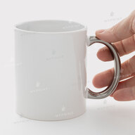 Кружка для сублимации белая с серебристой ручкой 11 Oz (330 мл) (6299) - фото 2 - Заготовки для сублимации